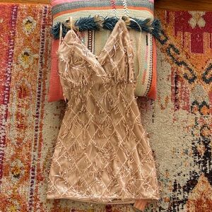 SHEIN Beige Backless Dress